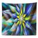 East Urban Home Floral Dancing Multi Color Flower Petals Tapestry Polyester in Black/Blue | 68 H x 80 W in | Wayfair