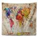 East Urban Home Vintage World Map Watercolor Tapestry Polyester in White/Brown | 50 H x 60 W in | Wayfair 67221B7EA92D4953AE410544A51A8FC2