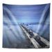 East Urban Home Seascape Dark Sky & Large Pier Tapestry Polyester in Blue | 50 H x 60 W in | Wayfair 52B90A8D9D084DA085C225522D68C573