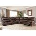 Brown Reclining Sectional - Signature Design by Ashley Hallstrung 6-Piece Power Reclining Sectional Leather Match | 44 H x 162 W x 147 D in | Wayfair