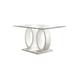 Orren Ellis Berwick 35.5" Trestle Dining Table Wood/Glass in White | 30 H x 63 W x 35.5 D in | Wayfair DDBB1A3F23CD471D83F43A6948966068