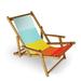 AllModern Reclining Folding Deck Chair Manufactured Wood in Red/Yellow | 32 H x 24 W x 45 D in | Wayfair 21731BDD86E1472E90C7DE2B493FF8AC