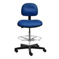 Inbox Zero Series 10 Low-back Bench Height Vinyl Drafting Chair Upholstered in Blue | 53 H x 24 W x 24 D in | Wayfair