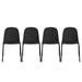 Latitude Run® Odling Modern Dining Stacking Chairs Metal Chrome Legs w/ Solid Back Stackable set of 4 Plastic/Acrylic/Metal in Black | Wayfair