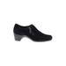 AQUATALIA Heels: Slip-on Chunky Heel Classic Black Print Shoes - Women's Size 6 1/2 - Round Toe