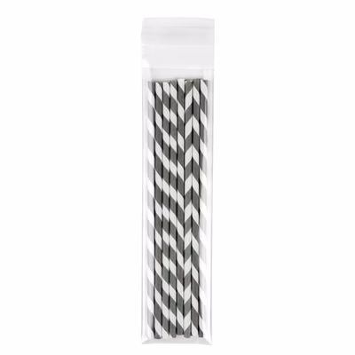Crystal Clear Baggies with Self Sealing Flap - Ideal for 7" to 8" Bookmarks or Multiple Straws Bag Size: 2 1/4" x 8 1/2" 100 Bags |