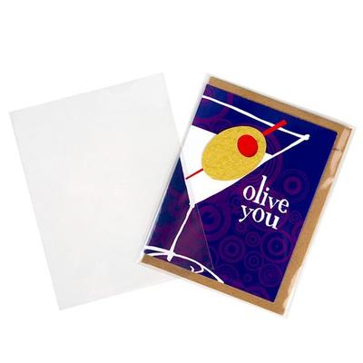 Quick & Easy Fill Open Crystal Clear Sleeves For 5.5 Baronial Cards Bag Size: 4 5/8" x 5 7/8" 100 Bags Crystal Clear Bags