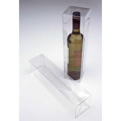 Clear Wine Box with a Pop & Lock Bottom 3 3/8" x 3 3/8" x 12 5/8" 25 pack