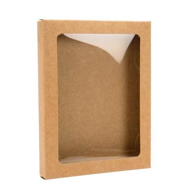 Bakery Boxes with PET Sheet Kraft Paper Window Box 4 1/2" x 5/8" x 5 7/8" 25 Pieces