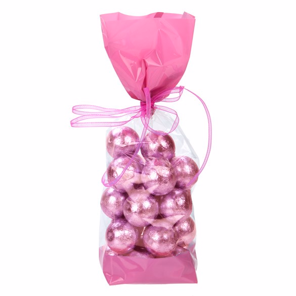 Medium Tall Pink Clear Gusset Bags - Great for Baby Showers or Gender Reveal Parties Bag Size: 2 5/8" x 1 7/8" x 10 3/4" 100 Bags |