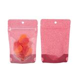 Small Cranberry Rice Paper Stand Up Zipper Pouch Baggies with Clear Front - Holds 2 Ounces Size: 4" x 2 3/8" x 6" 100 Bags Pouches