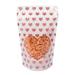 White Stand Up Zipper Pouch with Rose Gold Mini Hearts 5 1/8" x 3 1/8" x 8 1/8" 25 pack