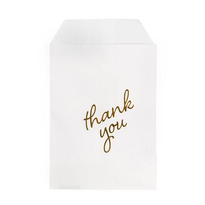 Paper Treat Bags Gold Thank You 3" x 5" 100 pack GPB35GT