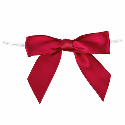 Wine Red Pre-tied Bow 3 1/2