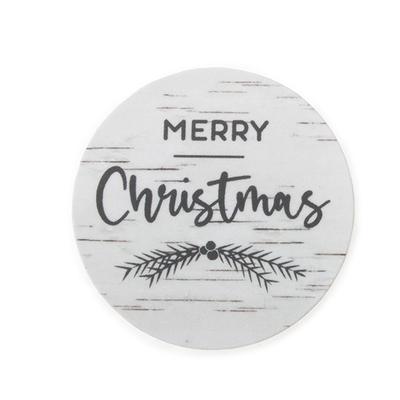 Round Printed Labels Merry Christmas 1 1/2