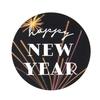 Round Printed Labels Happy New Years 1 1/2" 1 pack LS1HHNY