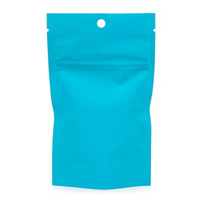 Matte Neon Blue Child Resistant Pouch Bags| 3 1/8