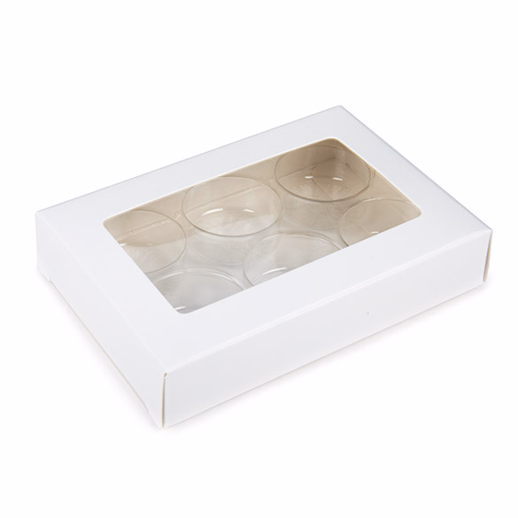 White Kraft Artisan Candy Box Set, Round Insert 2 3/4" x 13/16" x 4 1/16" 25 pack