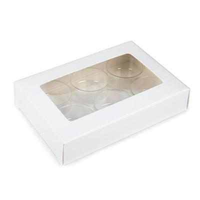 White Kraft Artisan Candy Box Set, Round Insert 2 3/4" x 13/16" x 4 1/16" 25 pack