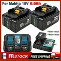 2 pièces 6.0/9.0Ah 18V BL1850 Batterie & DC18RD DC18RC Chargeur pour Makita 18V Batterie BL1860