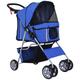 Pet Stroller for Small Miniature Dogs Cats Foldable Travel Carriage with Wheels Zipper Entry Cup Holder Storage Basket