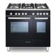 KENWOOD CK406 90 cm Dual Fuel Range Cooker - Black & Chrome, Black