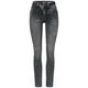 Street One Graue Slim Fit Jeans Damen authentic dark grey wash, Gr. 29-34, Baumwolle, Weiblich Denim Hosen