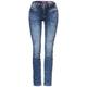 Street One Mittelblaue Casual Fit Jeans Damen indigo random wash, Gr. 31-32, Baumwolle, Weiblich Denim Hosen