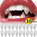 1-10Pairs Adult Vampire False Teeth Transparent Dentures Fangs Zombie Tooth For Horror Bloody