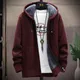 Autumn and Winter men's wool jacket new jacket plush thickened classic vintage cardigan Hoodie