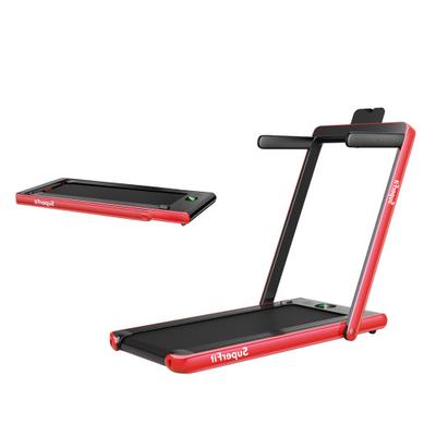Costway 2.25HP 2 in 1 Folding Treadmill with APP Speaker Remote Control-Red