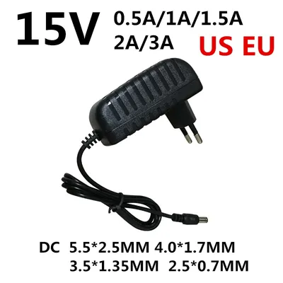 1PCS AC/DC Adapter DC 15V 0,5A 1A 1,5 A 2A 3A AC 100-240V Konverter Power Adapter 15 V Volt Ladegerät Netzteil EU UNS Stecker