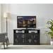 53''W TV Stand, Vintage TV Console, Retro Style Storage Cabinet, Buffet Sideboard with Glass Doors and Adjustable Shelves