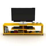 Wooden TV Stand, Open Storage Media TV Cabinet, Entertainment Center Media Console Table with 4 Shelfs, for 43 to 60" in TV