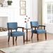 3-Piece Accent Chairs Set of 2 with Round Wood Side Table, Slipper Reading Chair, Mid-Century Modern Armchairs