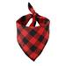 Crowned Beauty Large Dog Bandana for Medium Large Dogs Red Black Buffalo Plaid Adjustable Reversible Triangle Holiday Cutton Scarves for Christmas DB09-L