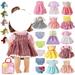 22 Pcs Girl Doll Clothes and Accessories for Alive Baby Doll Baby Bitty Doll Girl Fits 13 14 15 16 Inch Girl Dolls - Include 12 Dress 5 Underwear 5 Doll Unnicorn Hairpin for Girls Xmas Gift