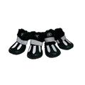 RMAMSCOV Pet Dog Shoes 4PCS Thicken Snow Dog Boots Waterproof Skidproof PU Leather Winter Snow Warm Protective Boots with Adjustable Reflective Straps for Small Puppy Antiskid Shoes (#2 Black)