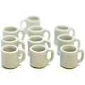 Buy Easy 10 White Gray Ceramic Coffee Mug Tea Cup Size 1 X 1.5 cm Dollhouse Miniatures Food Kitchen Docoration