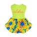 Fitwarm Aloha Dog Hawaiian Ruffle Dress for Small Dogs Girl Cat Clothes Yellow Small