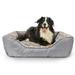 FURTIME Durable Dog Bed for Large Medium Small Dogs Soft Washable Pet Bed Orthopedic Dog Sofa Bed Breathable Rectangle Sleeping Bed Anti-Slip Bottom(25 Grey)