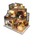 Flever Dollhouse Miniature DIY House Kit Creative Room with Furniture for Romantic Artwork Gift (Dream Building Pavilion)