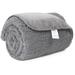 Pawque Waterproof Dog Blanket 60â€�x 80â€� for Bed Couch Sofa Soft and Warm Sherpa Pet Throw for Large Dogs Cats Reversible Bed Cover Furniture Protector Machine Washable Grey