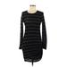SW3 Bespoke Casual Dress - Sweater Dress: Black Stripes Dresses - Women's Size Medium