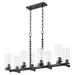 651-8-59-Quorum Lighting-Juniper - 8 Light Linear Chandelier-22.5 Inches Tall and 13.5 Inches Wide-Matte Black Finish