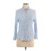 Etam 3/4 Sleeve Blouse: Blue Stripes Tops - Women's Size 40