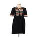 Maje Casual Dress - Mini Tie Neck Short sleeves: Black Print Dresses - Women's Size 23