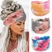 YBSHIN Boho Wide Headbands Grey Head Wraps Knoted Hair Wears Turban Yoga Sweatbands Elastic Floral Printed Head Scarfs Stretch Cloth Hair Bands for Women and Girls 3Pcs (Style 3)