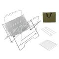 Arealer Camping Portable BBQ Grill Fold Stainless Steel Stove Picnic Barbecue Tools 3-6 Person
