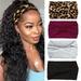 Xtrend 4 Pack Wide Headband Fashion Headscarf Bohemian Style Elastic Knotted Non-slip Headband Suitable For Black Women Outdoor Yoga Sports Printed Hair Accessories